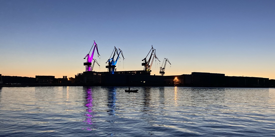 Sunset photographed from Pula port on 31 August at 20:19