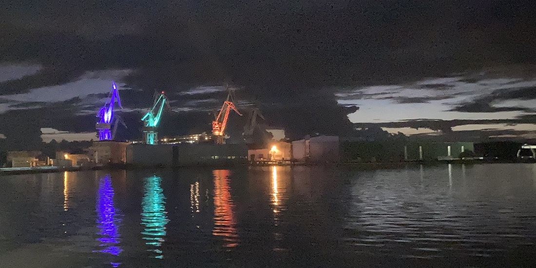 Sunset photographed from Pula port on 30 August at 20:47